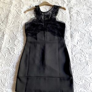 TOPSHOP Lace Neckline Halter Dress